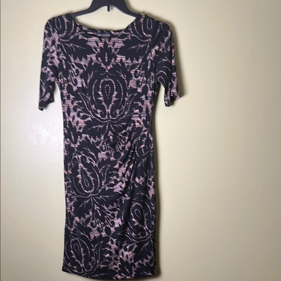 connected apparel Dresses & Skirts - Connected apparel size 12 Elegant Black and Pink Patterned Dress